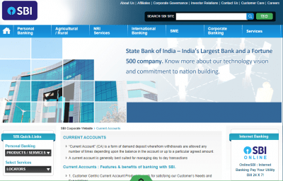 State Bank of India Current Account