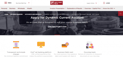 IDFC Bank Business Current Account